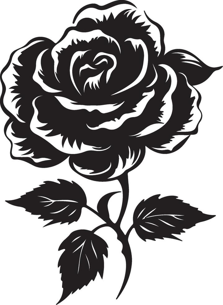 rosa fiore silhouette vettore illustrazione bianca sfondo