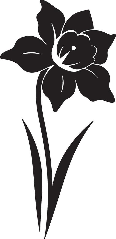 narciso fiore silhouette vettore illustrazione bianca sfondo