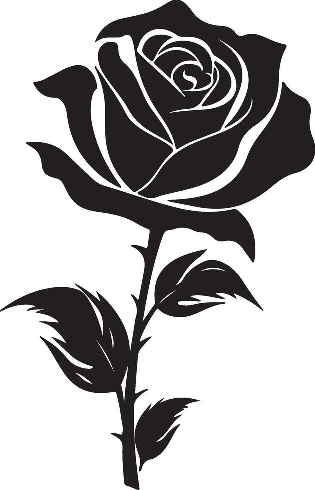 rosa fiore silhouette vettore illustrazione bianca sfondo