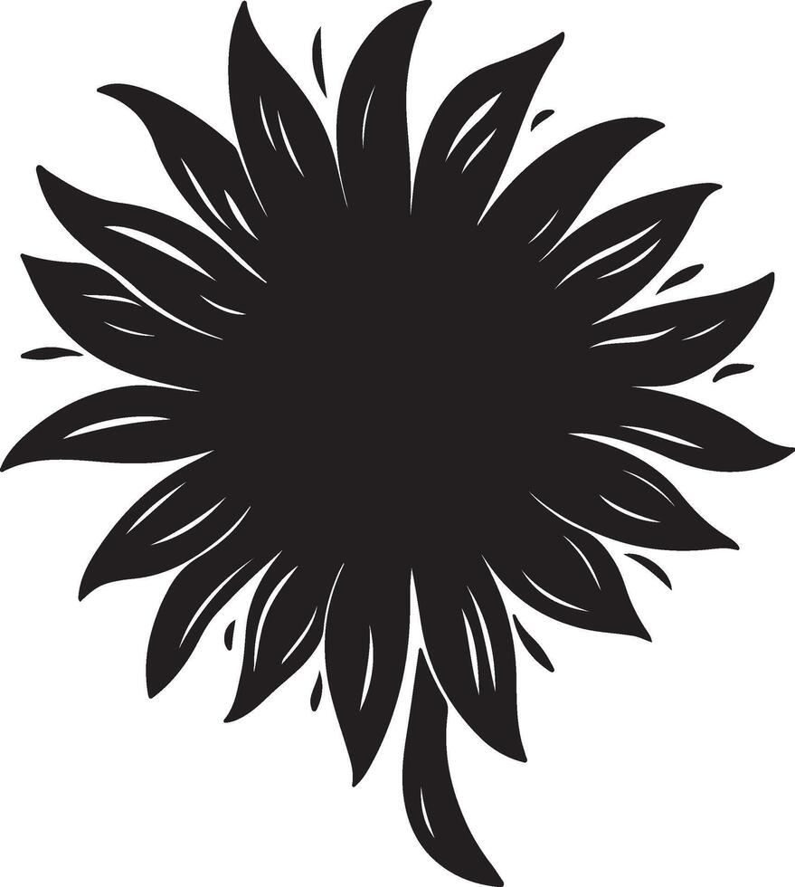 girasole silhouette vettore illustrazione bianca sfondo