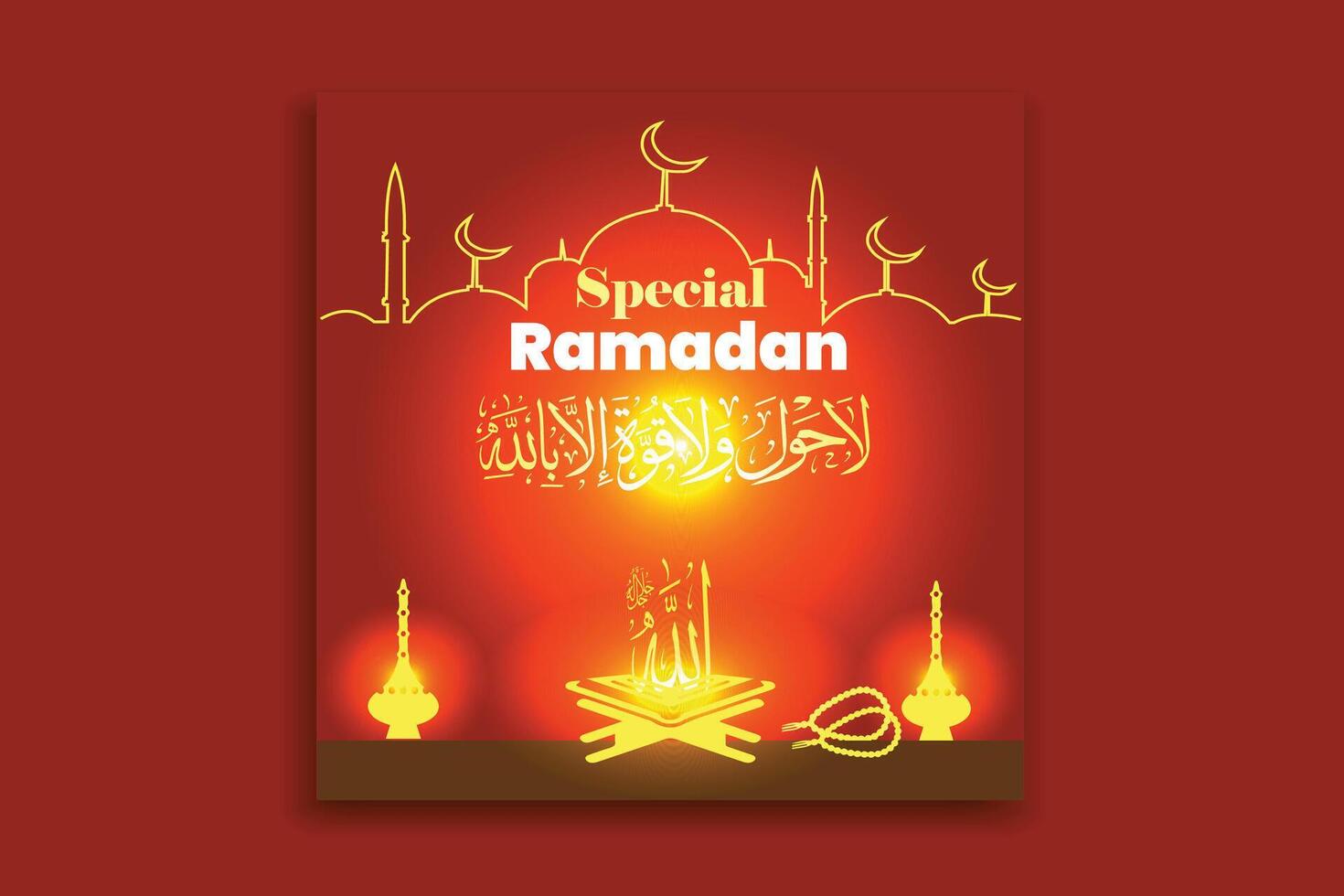 Ramadan cibo sociale media inviare bandiera design vettore