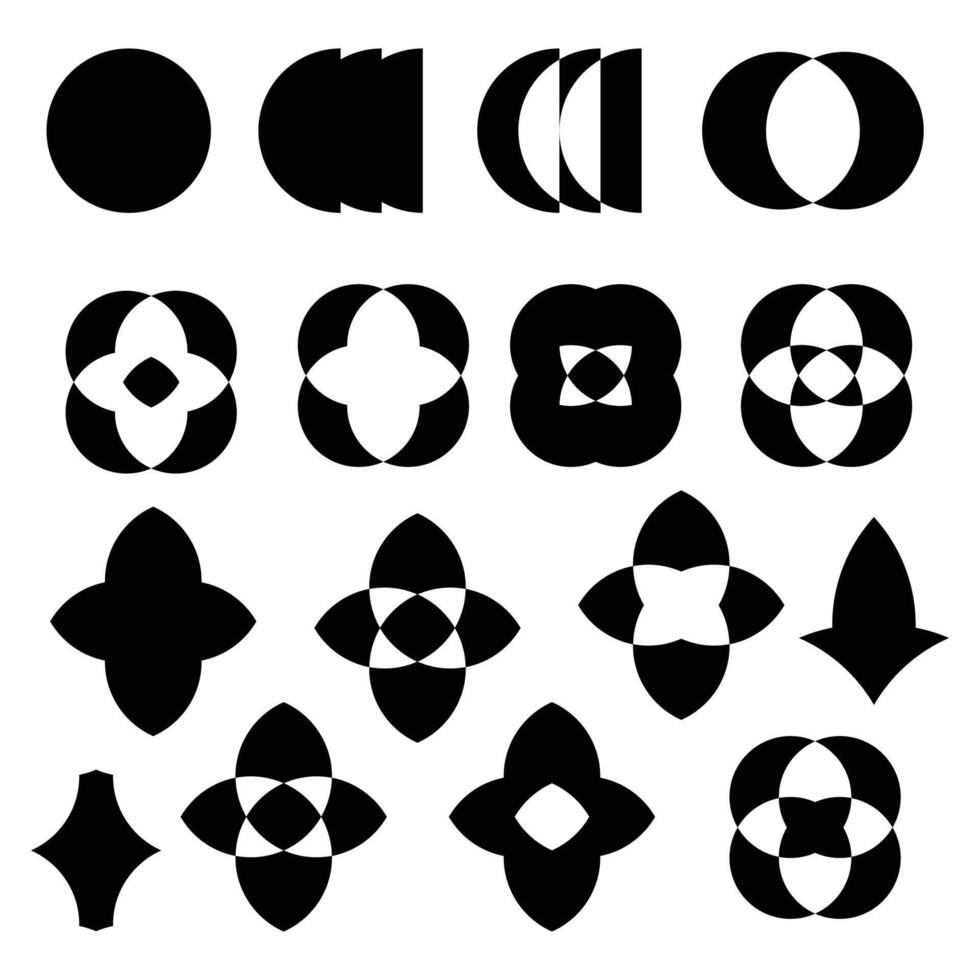 astratto geometrico y2k forme. astratto di base geometrico vettore forme collezione. design elementi