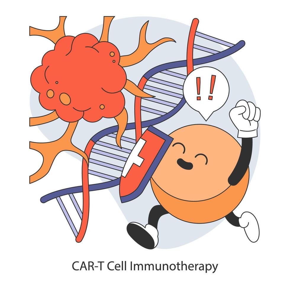 cancro trattamento sfondamento concetto. piatto vettore illustrazione.