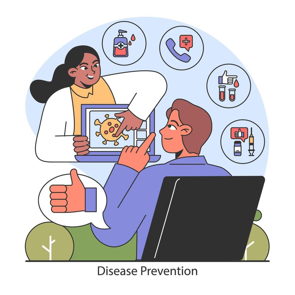 malattia prevenzione concetto. piatto vettore illustrazione.