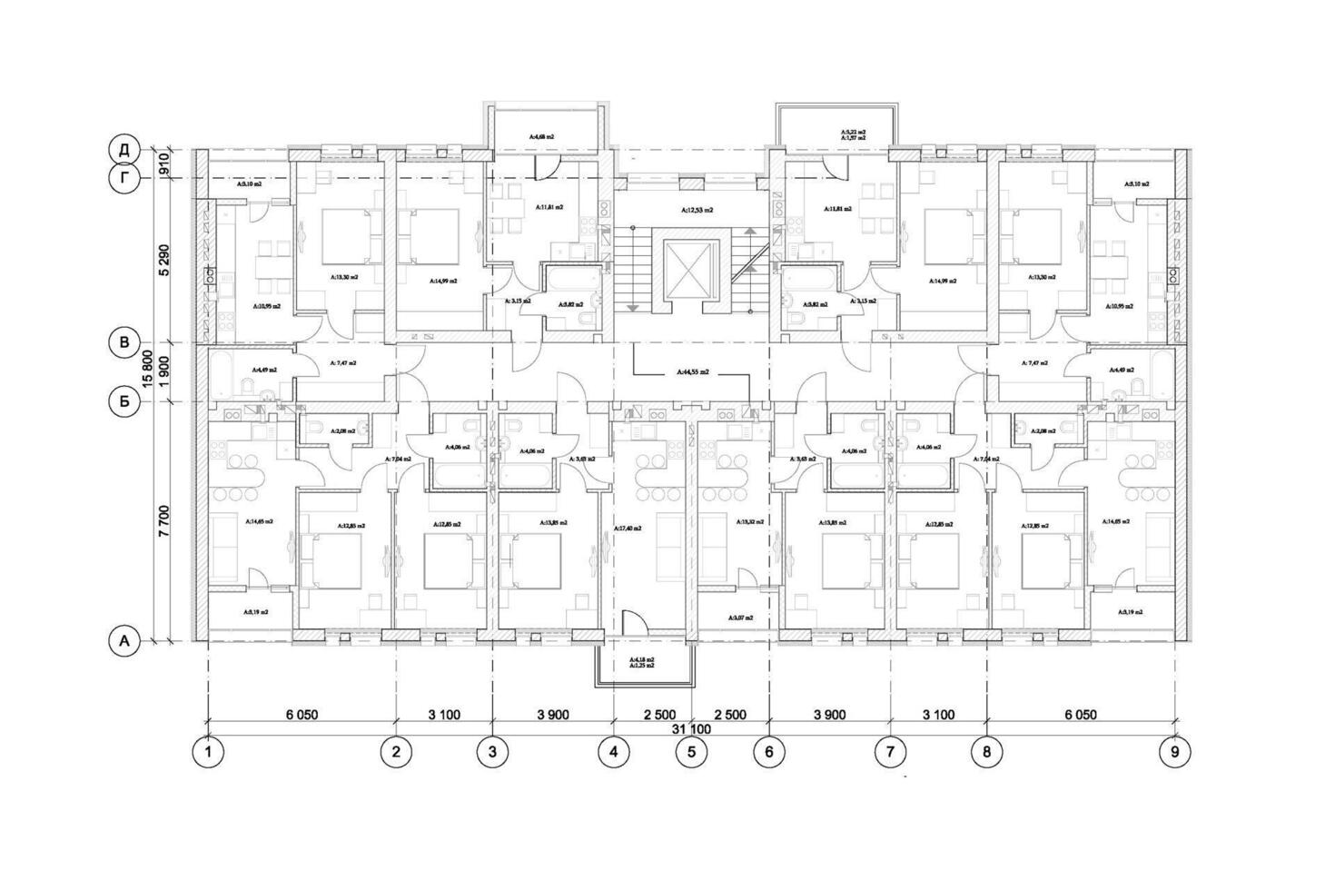 architettonico pavimento Piano, appartamento disposizione, planimetria. vettore illustrazione