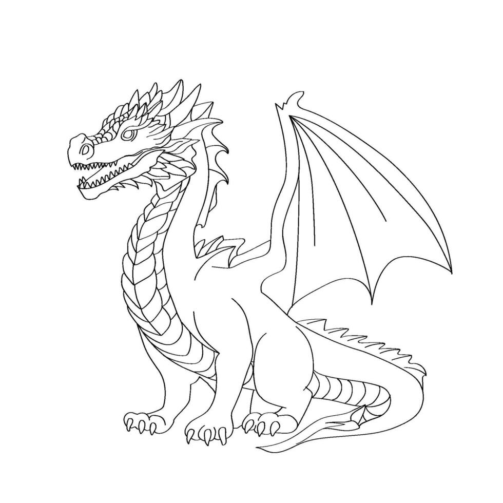 mano disegnato vettore illustrazione di un' Drago