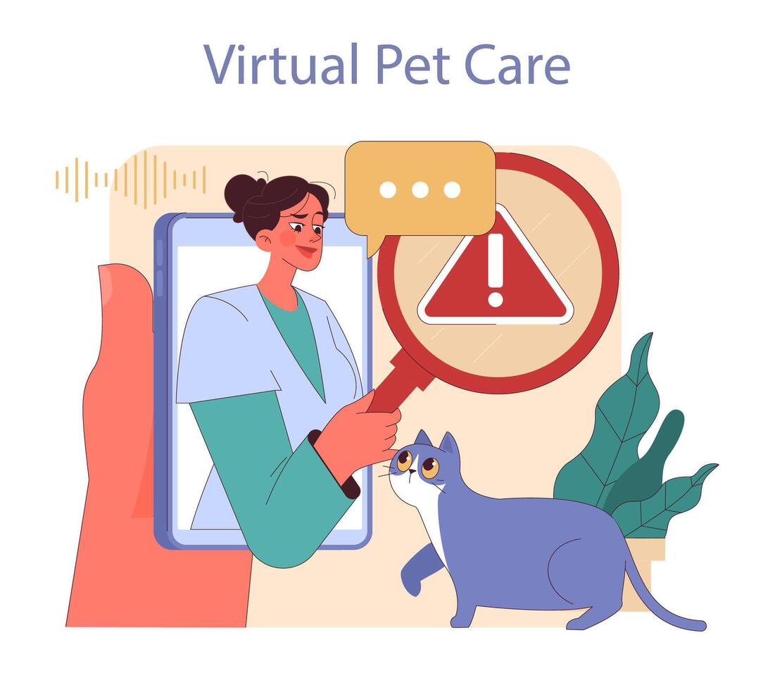 virtuale animale domestico cura concetto. vettore