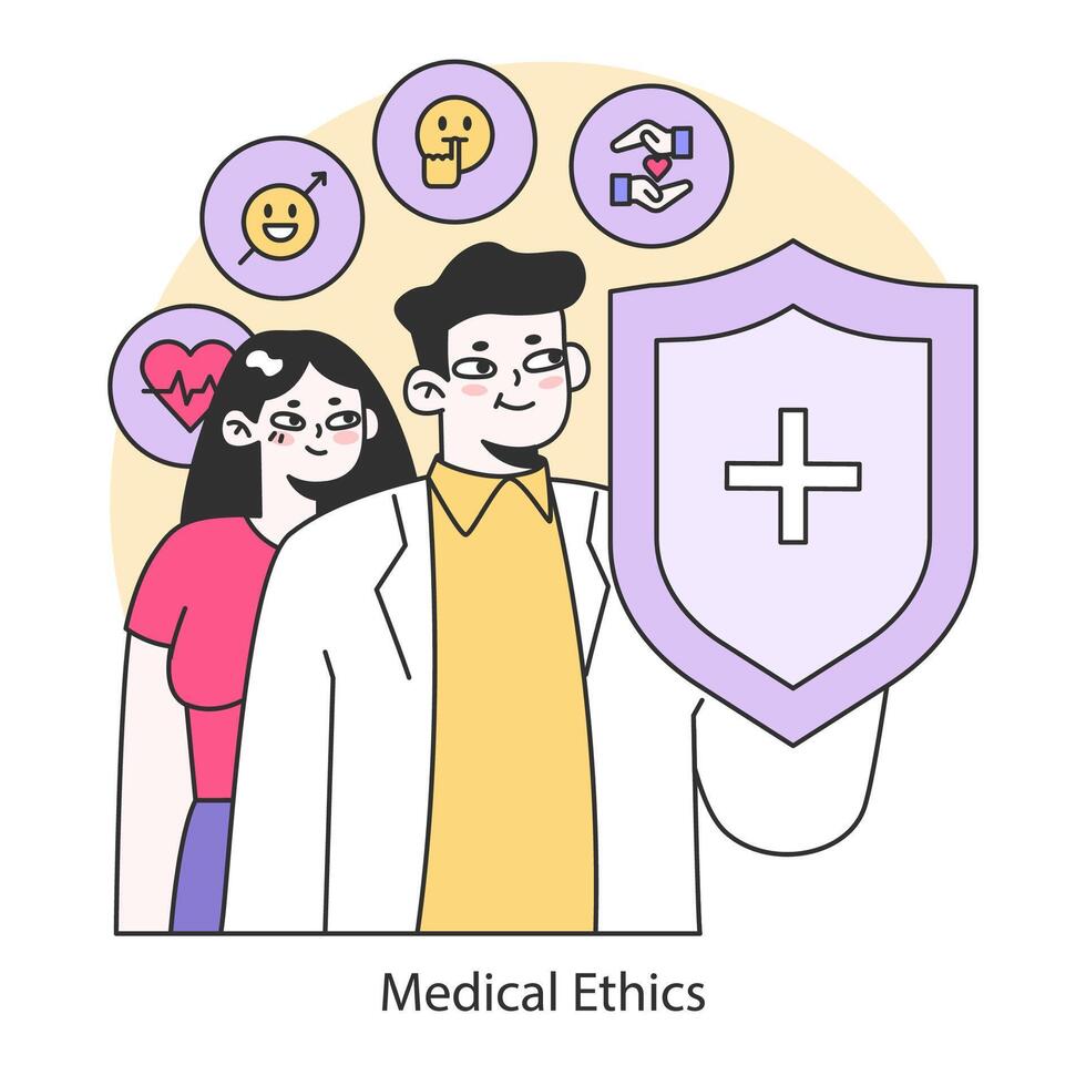 medico etica concetto. piatto vettore illustrazione.