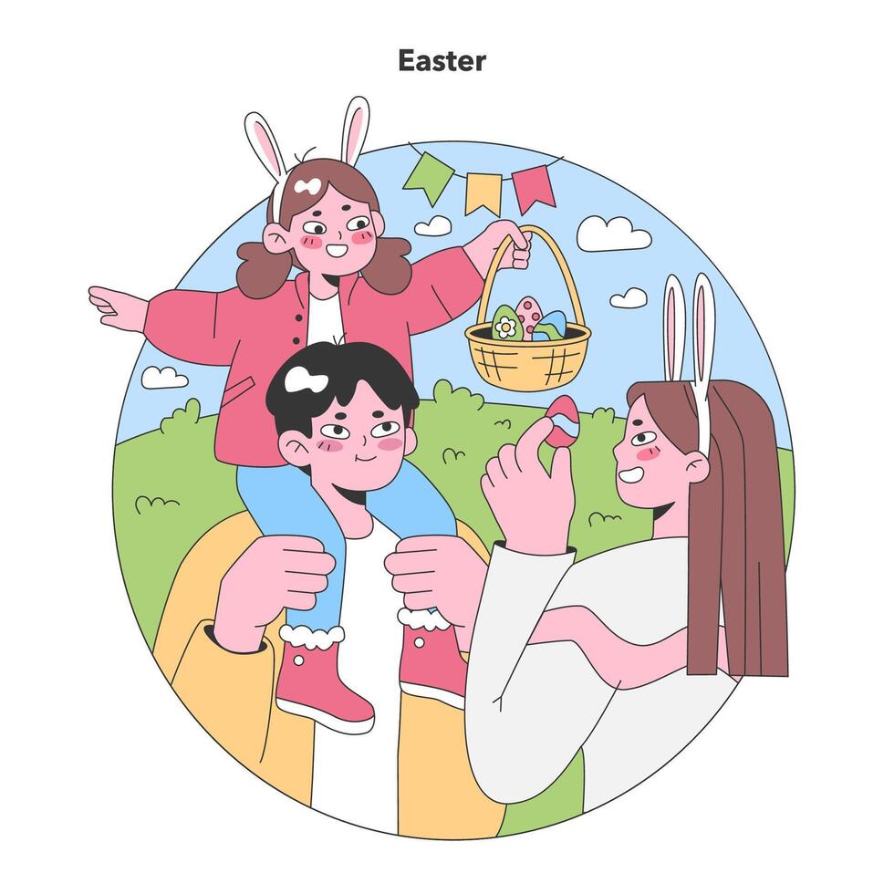 Pasqua celebrazione. piatto vettore illustrazione