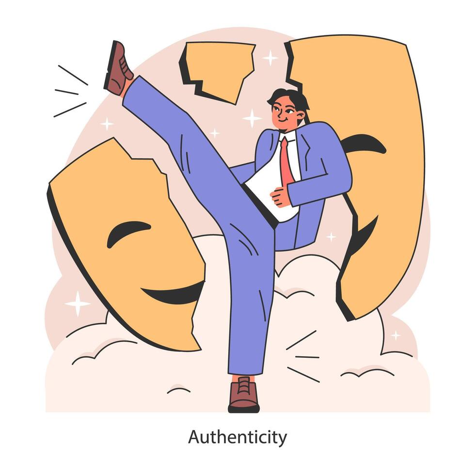 autenticità, personalità e espressione di se. consapevolezza, se stesso accettazione vettore