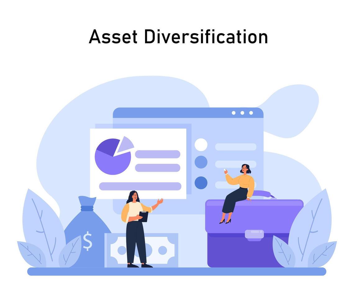 risorsa diversificazione concetto. visualizzazione il strategico diffusione di investimenti vettore