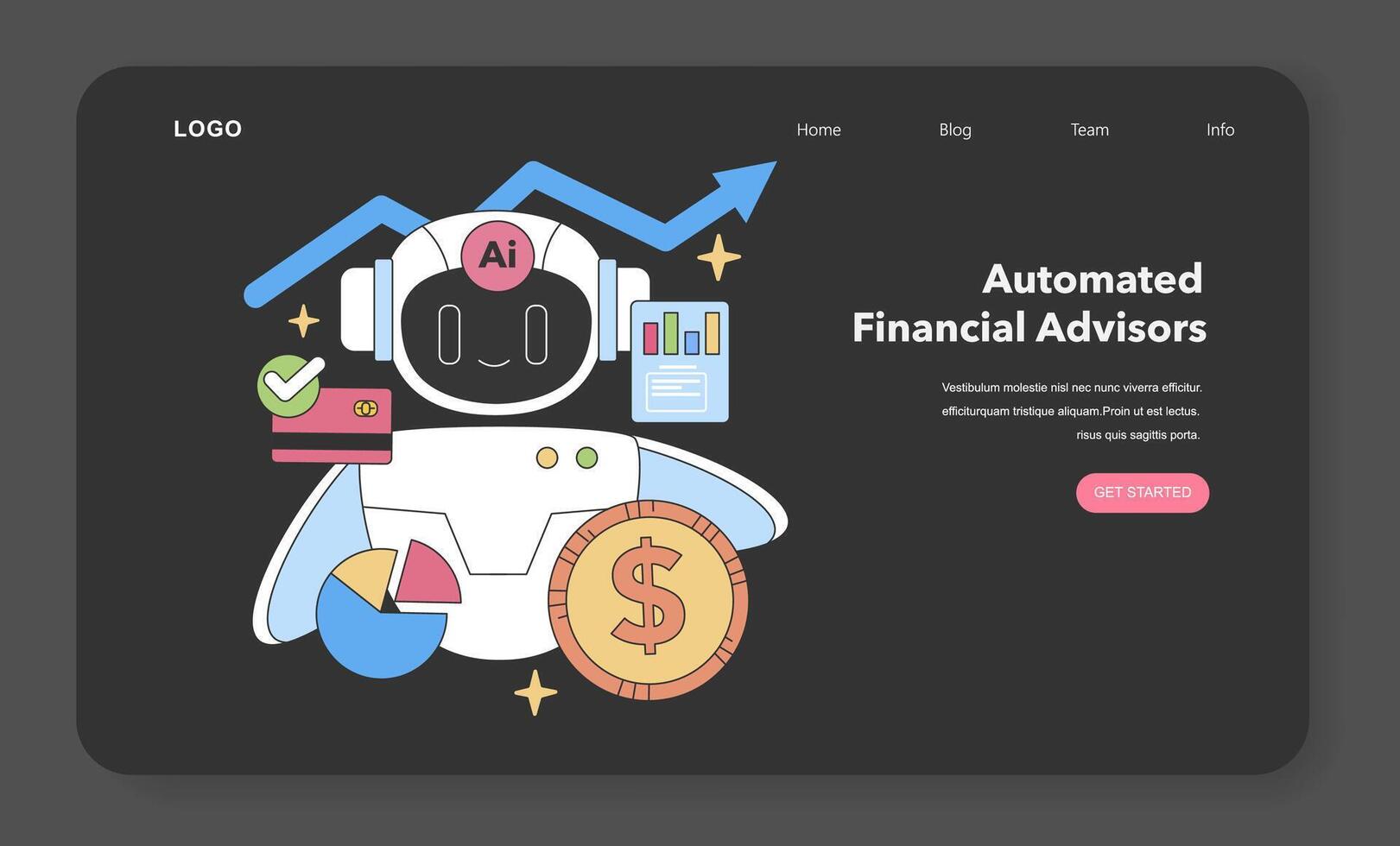 automatizzato finanziario consulenti concetto. piatto vettore illustrazione