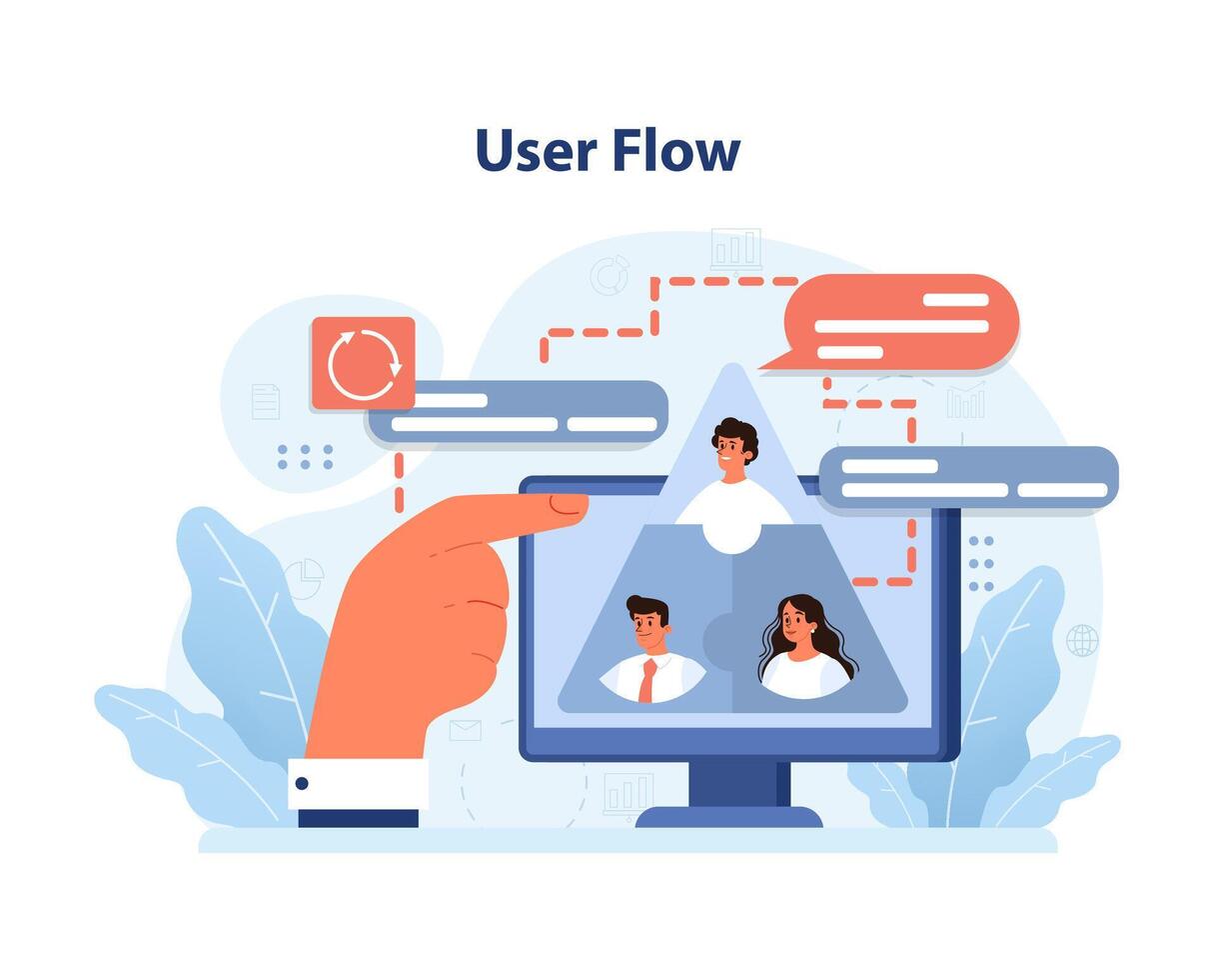 utente flusso concetto. piatto vettore illustrazione