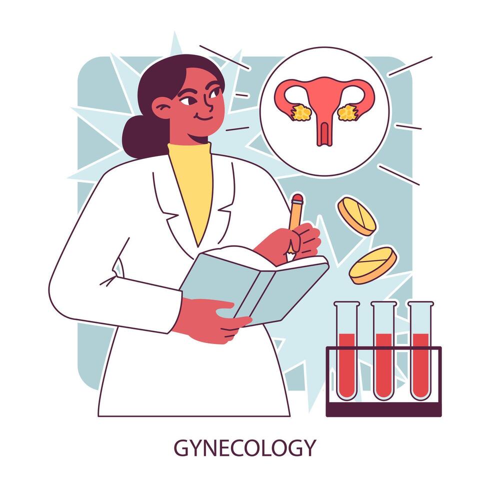 ginecologia, Da donna Salute. ginecologo studia utero. umano anatomia, vettore