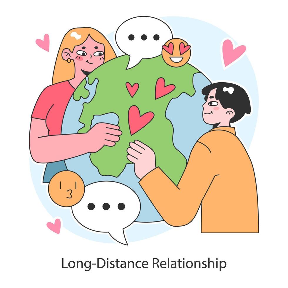 lunga distanza relazione. coppia a distanza comunicazione, mantenimento vettore