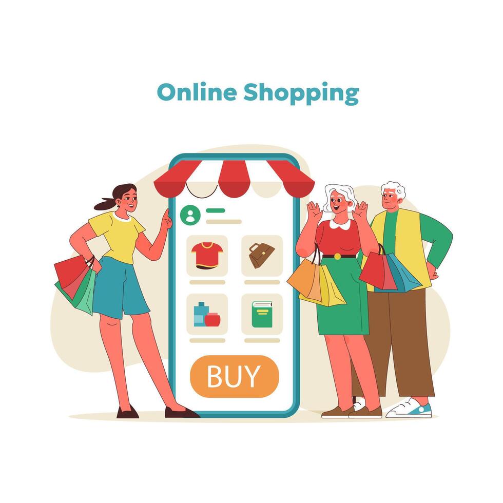 digitale shopping concetto. vettore illustrazione
