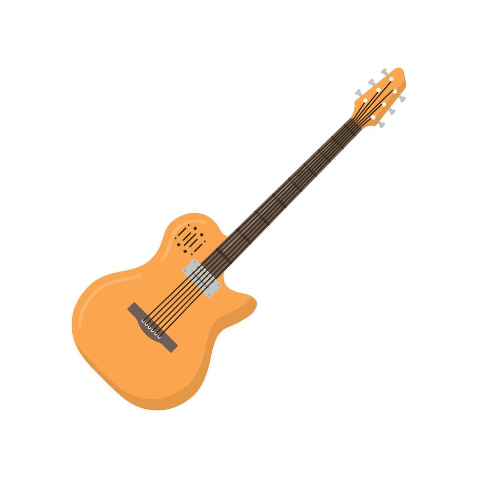 chitarra illustrazione icona piatto design stile design isolato bianca sfondo vettore