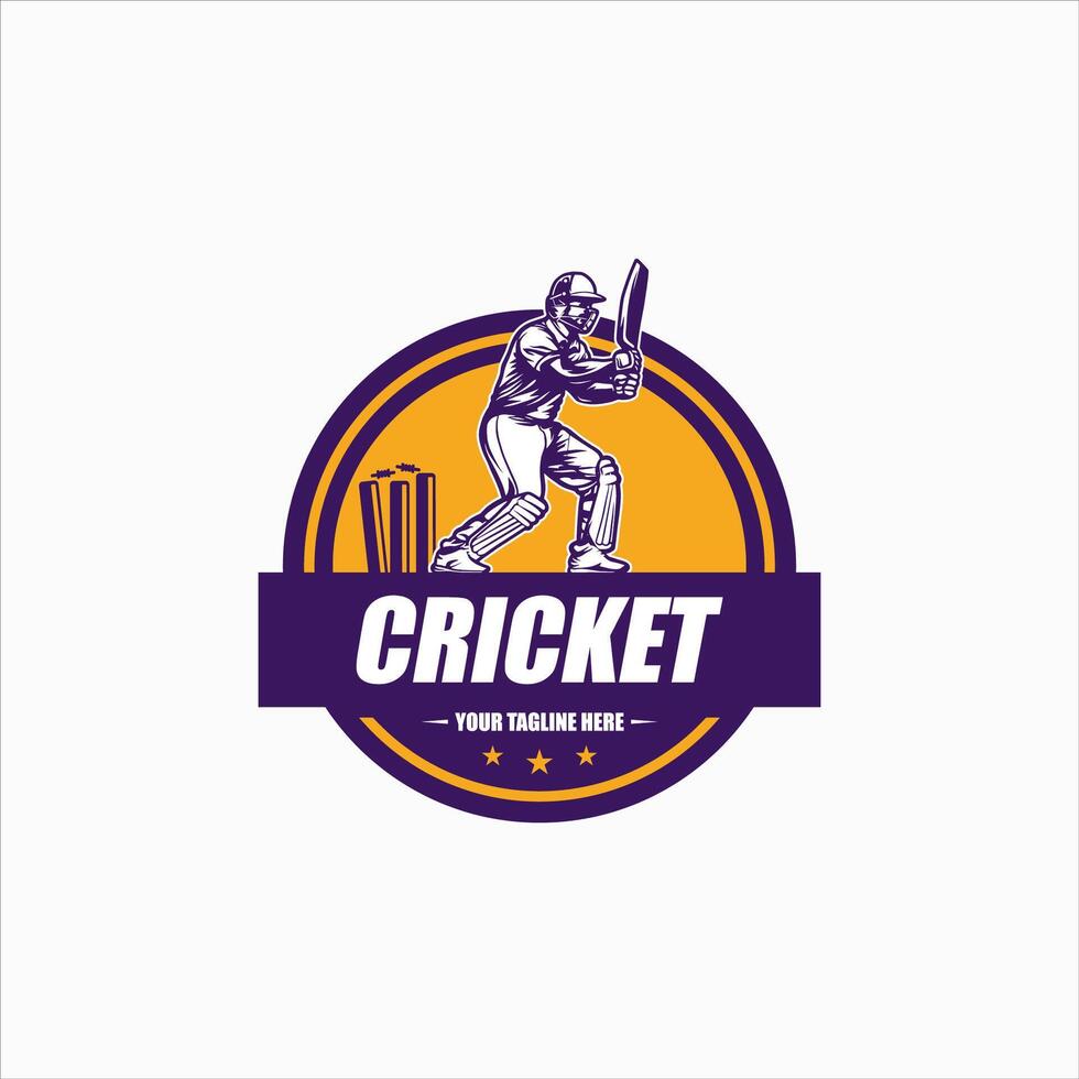 squadra club cricket distintivo logo modello vettore