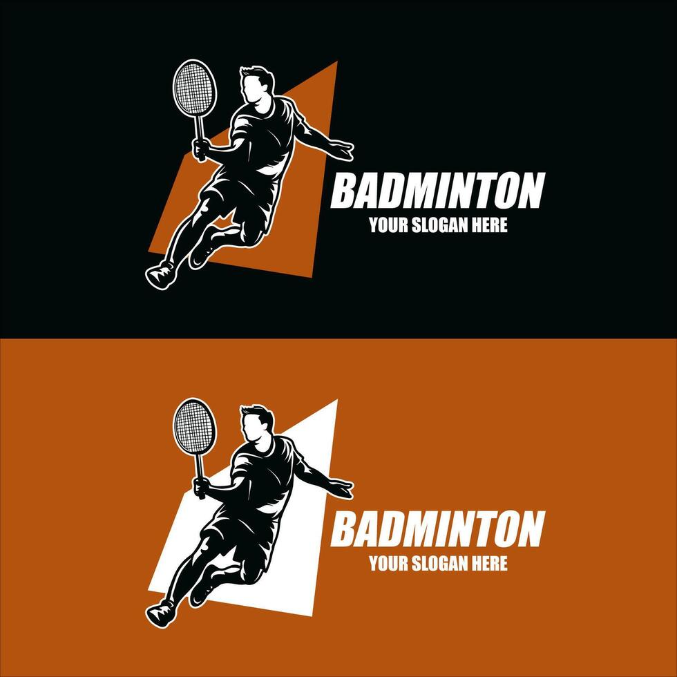 badminton logo design. vettore illustrazione. vettore piatto