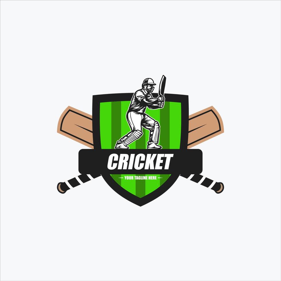 cricket sport logo modello design vettore