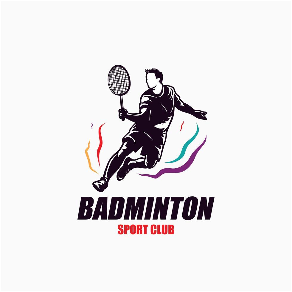 badminton distruggere logo design ispirazione vettore