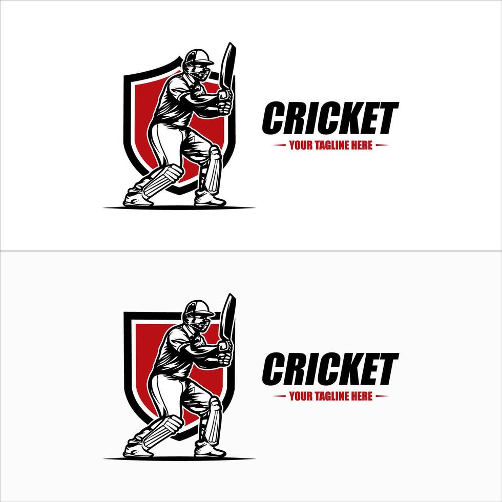 cricket logo o calcio club cartello distintivo. cricket logo con scudo sfondo vettore design