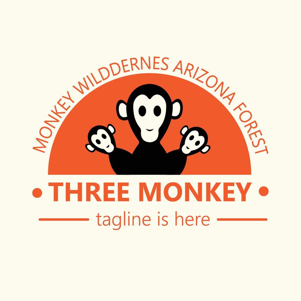 creativo scimmia logo design con semplice concetto. adatto per aziende e aziende vettore