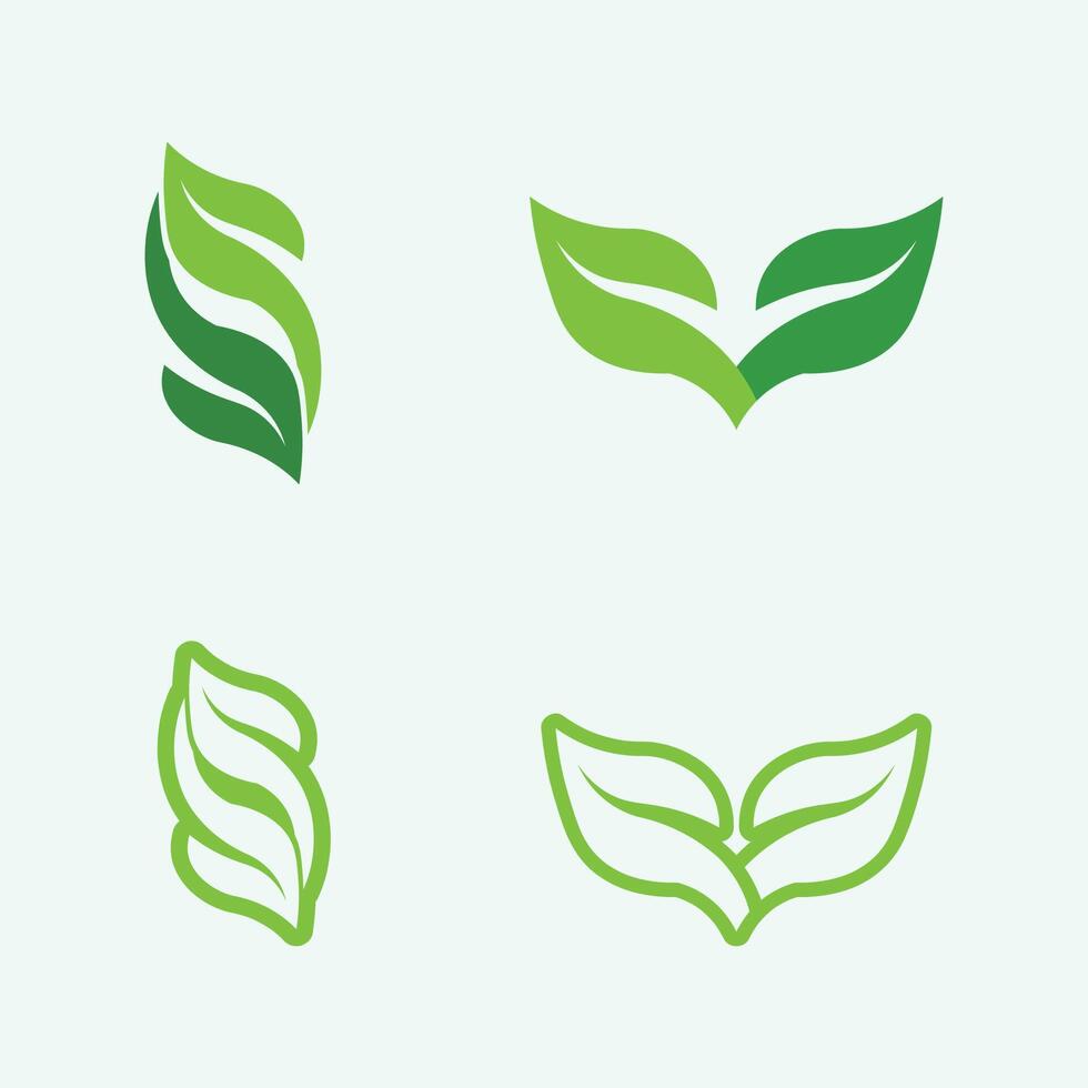 vettore di progettazione del logo della foglia per il modello di simbolo della natura modificabile, icona del vettore dell'elemento della natura dell'ecologia del logo della foglia verde.
