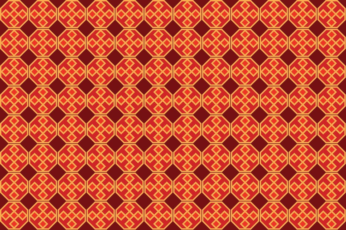 illustrazione modello, astratto geometrico stile. ripetendo campione piazza nel Ottagono su in profondità rosso sfondo. vettore
