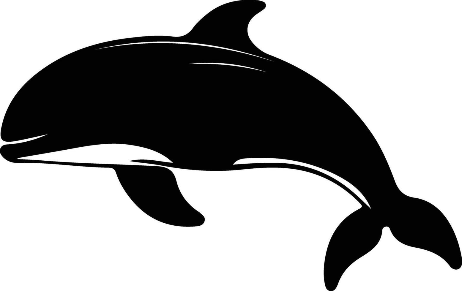 balena beluga nero silhouette vettore