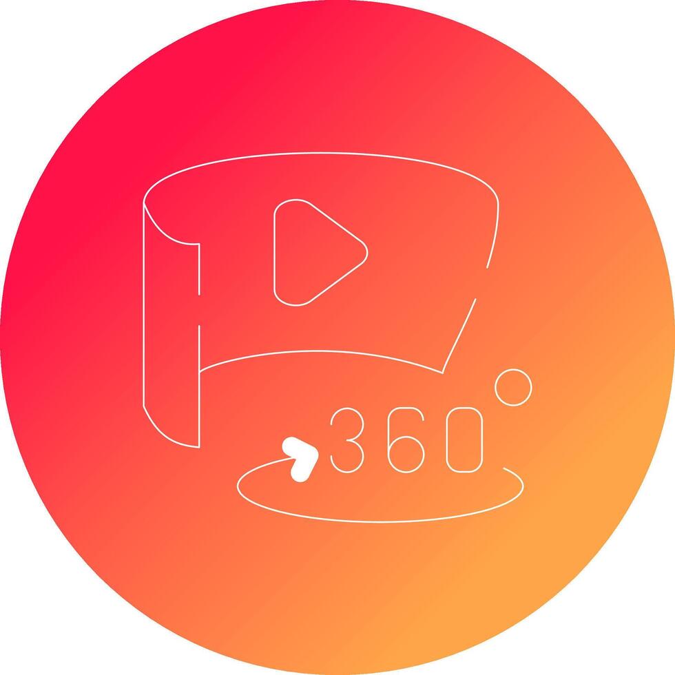 360 grado video creativo icona design vettore