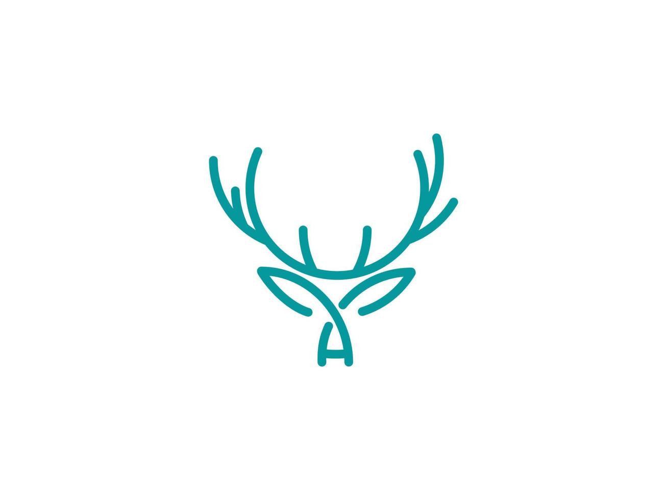 logo di cervo, logo design minimalista di cervo vettore