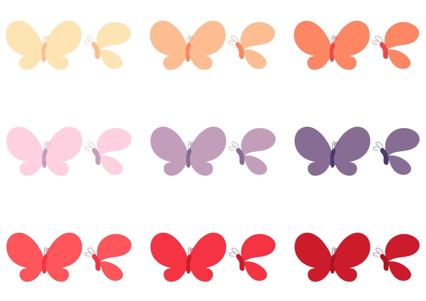 una raccolta di illustrazioni di farfalle vettore