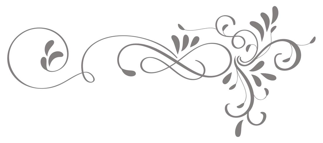 la calligrafia fiorisce con l&#39;arte delle spirali decorative vintage per il design. Illustrazione vettoriale EPS10