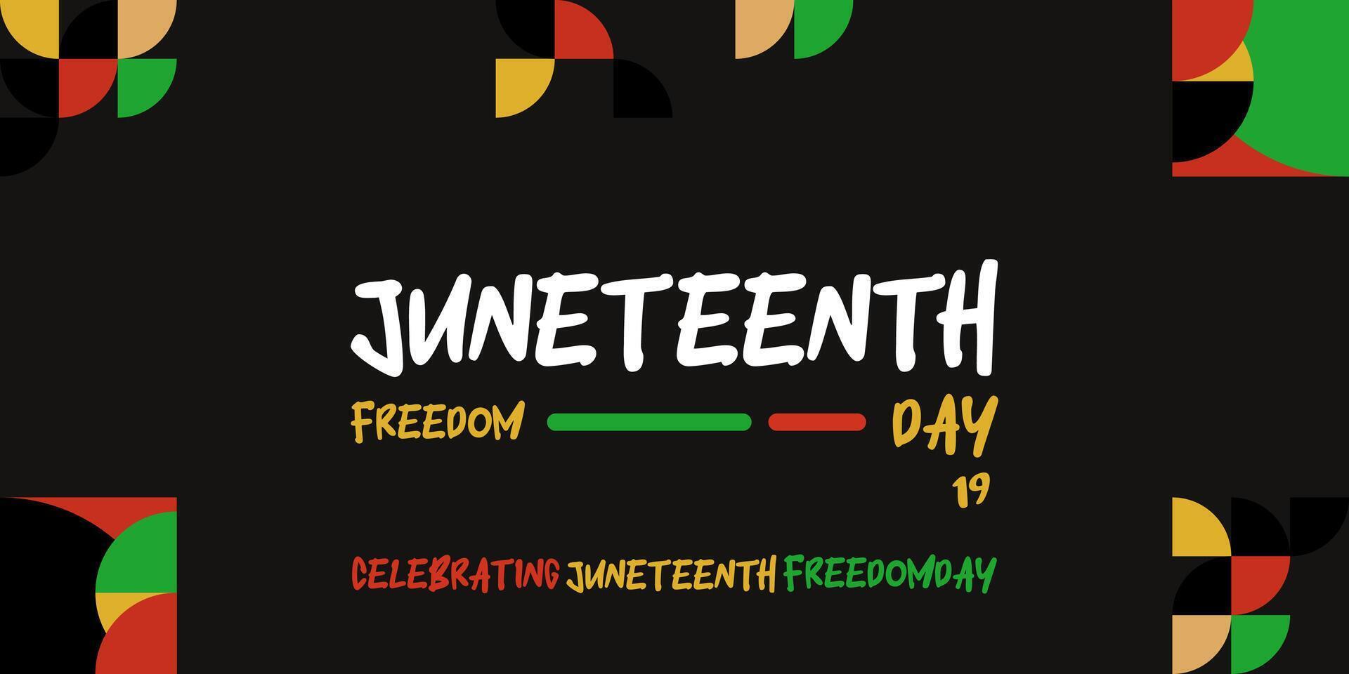 juneteenth la libertà giorno striscione. africano americano la libertà giorno per celebrare. astratto sfondo con geometrico design per juneteenth la libertà giorno vettore