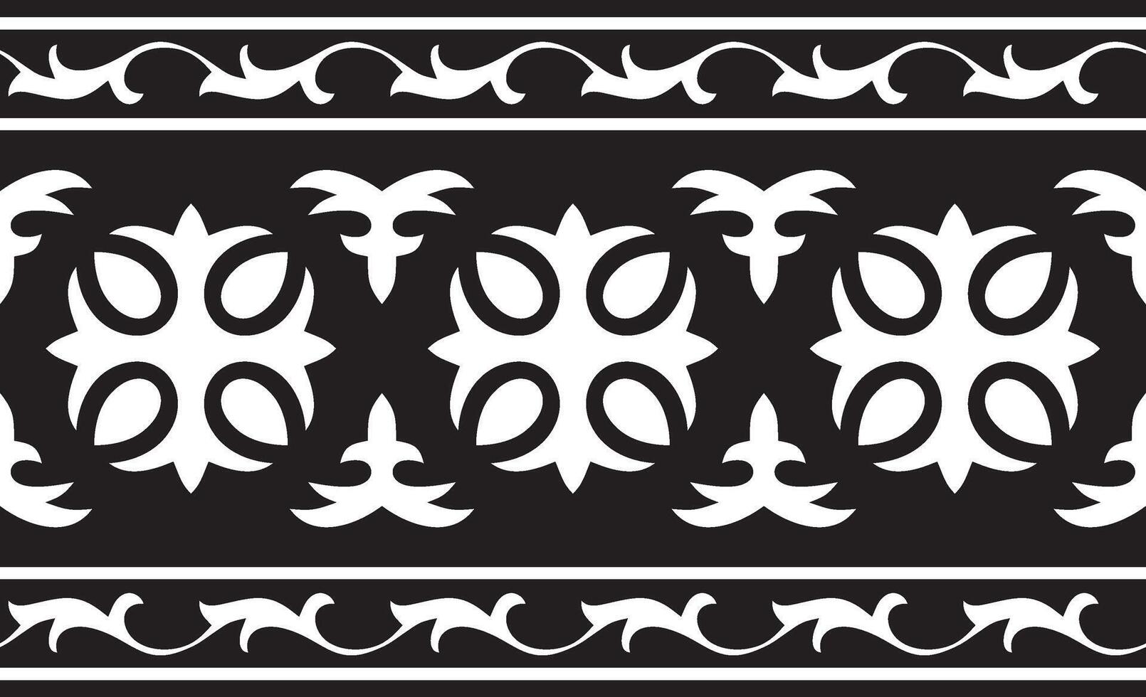 vettore nero monocromatico senza soluzione di continuità kazakh nazionale ornamento. etnico infinito modello di il popoli di il grande steppa, .mongoli, kirghiso, calmucchi, buriati. telaio confine