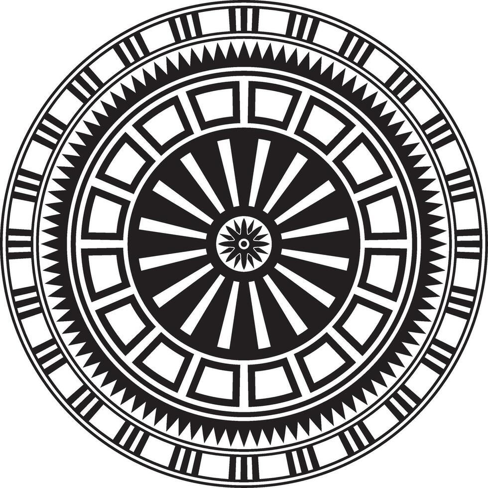 vettore monocromatico nero il giro egiziano ornamento. infinito cerchio, squillare di antico Egitto. geometrico africano telaio