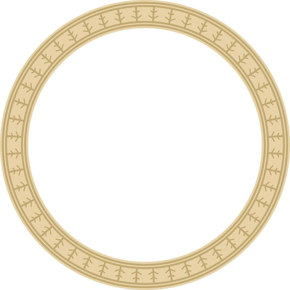 vettore oro il giro yakut ornamento. infinito cerchio, confine, telaio di il settentrionale popoli di il lontano est
