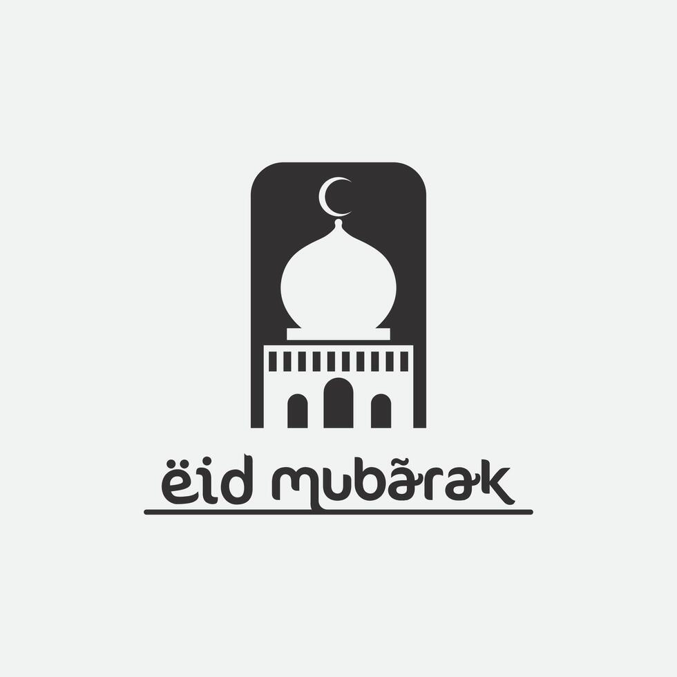 eid mubarak icona logo islamico e ramdhan religione illustrazione logo design vettore moschea