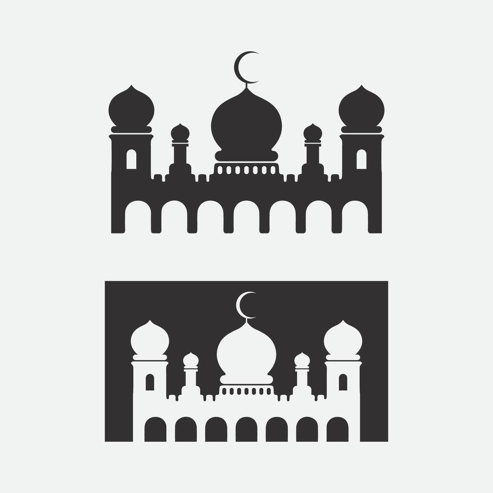 eid mubarak icona logo islamico e ramdhan religione illustrazione logo design vettore moschea