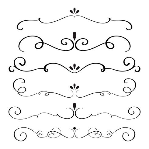 arte calligrafia fiorire di spirali decorativi vintage per il design. illustrazione vettoriale EPS