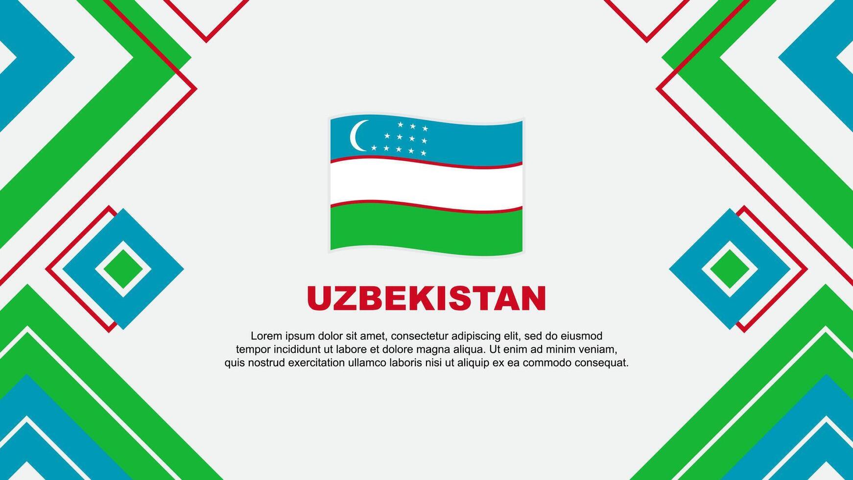 Uzbekistan bandiera astratto sfondo design modello. Uzbekistan indipendenza giorno bandiera sfondo vettore illustrazione. Uzbekistan sfondo