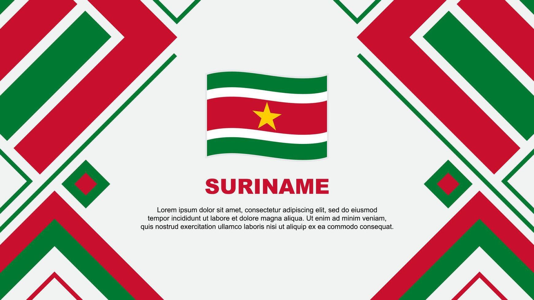 suriname bandiera astratto sfondo design modello. suriname indipendenza giorno bandiera sfondo vettore illustrazione. suriname bandiera