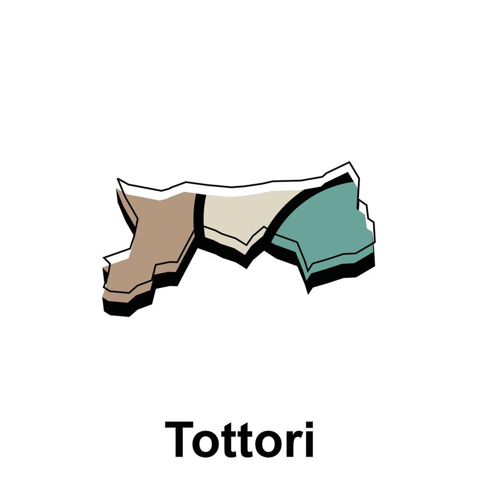 tottori città alto dettagliato vettore carta geografica di Giappone prefettura, logotipo elemento per modello