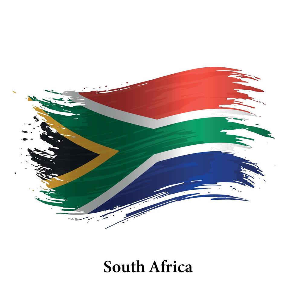 grunge bandiera di Sud Africa, spazzola ictus vettore