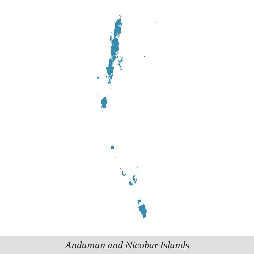 carta geografica di Andamane e nicobar isole è un' unione territorio di India con quartieri vettore