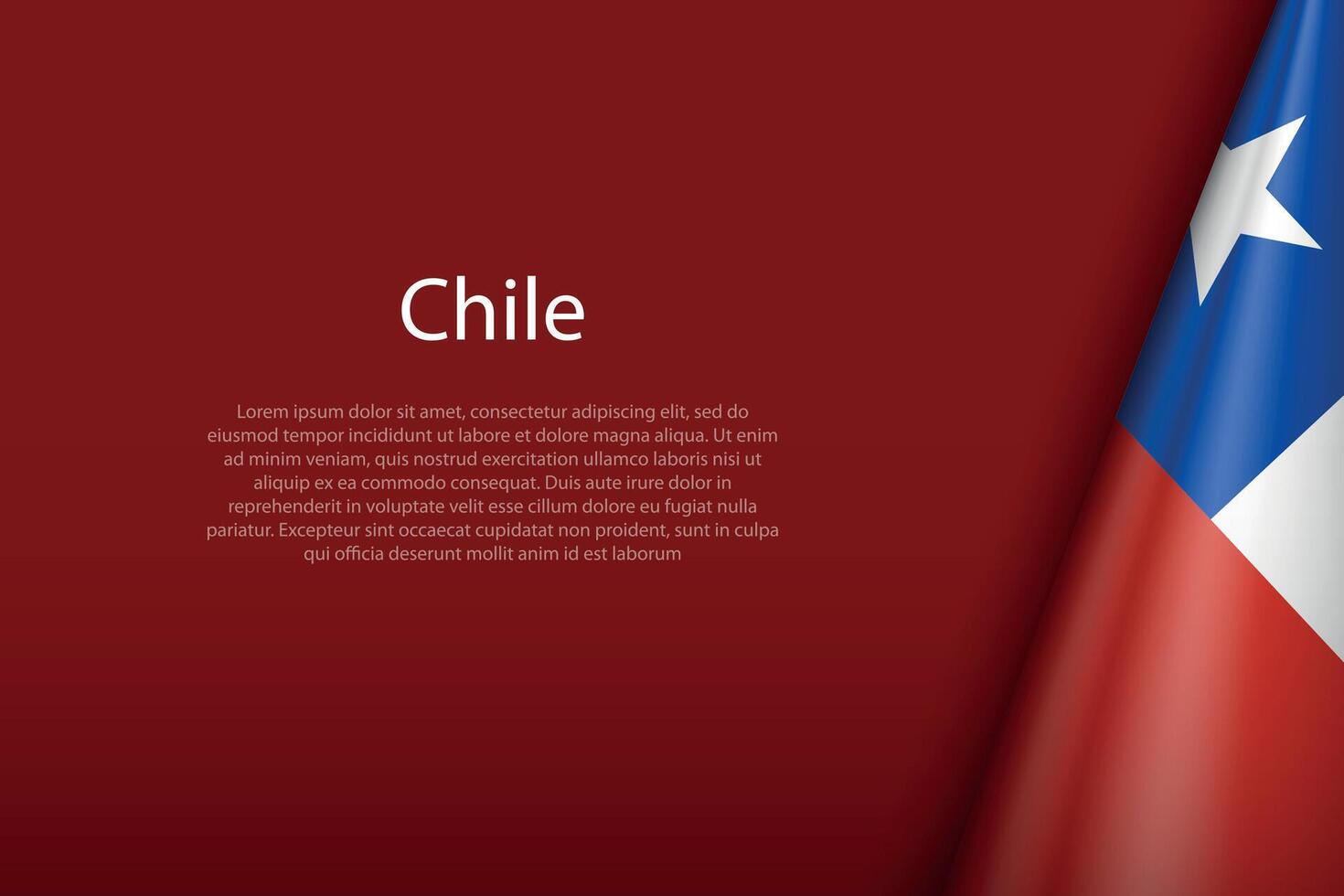 chile nazionale bandiera isolato su sfondo con copyspace vettore