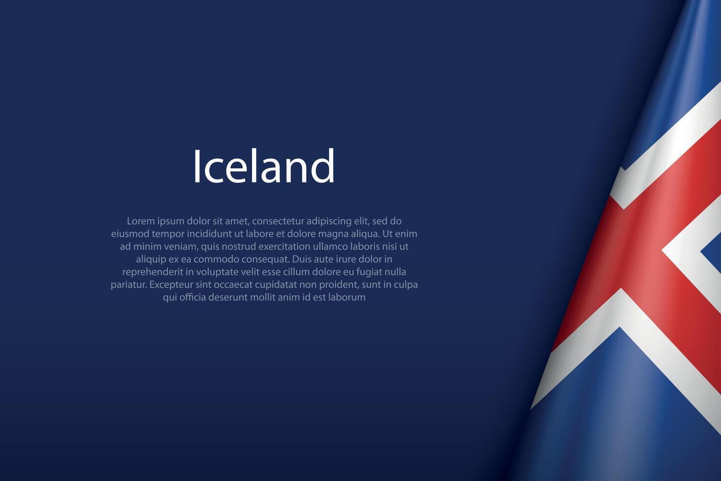 Islanda nazionale bandiera isolato su sfondo con copyspace vettore