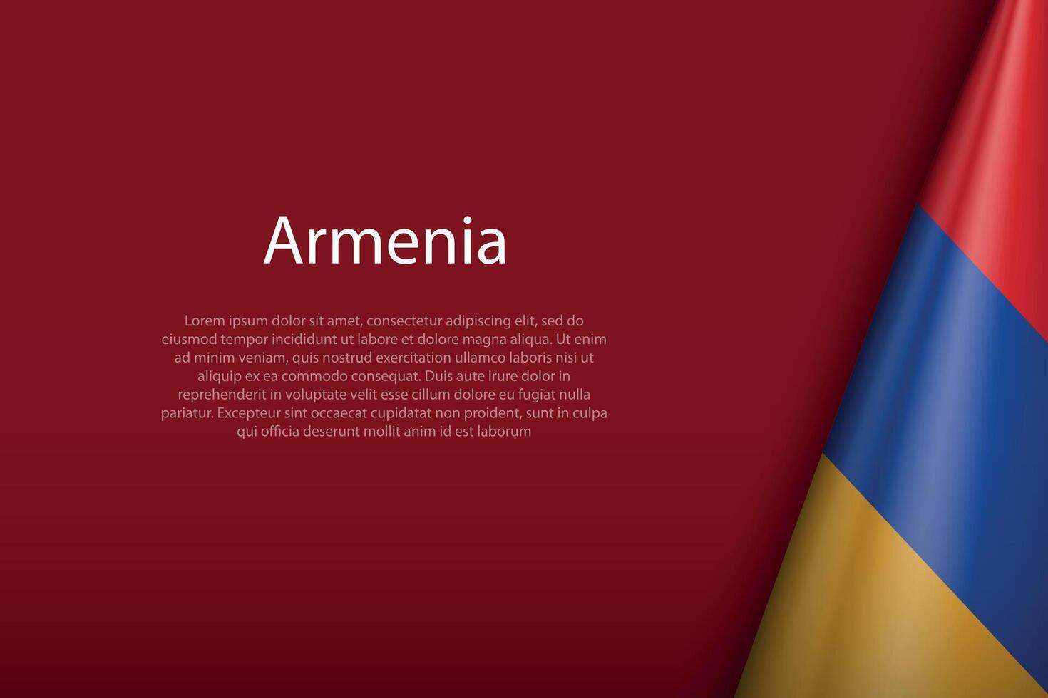 Armenia nazionale bandiera isolato su sfondo con copyspace vettore