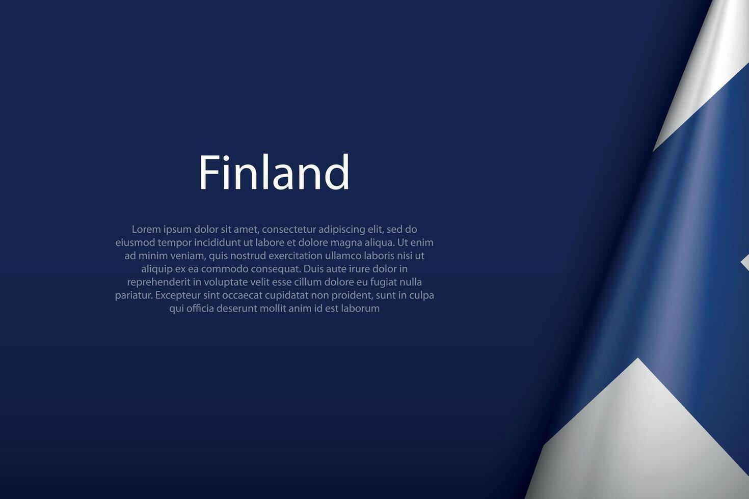 Finlandia nazionale bandiera isolato su sfondo con copyspace vettore